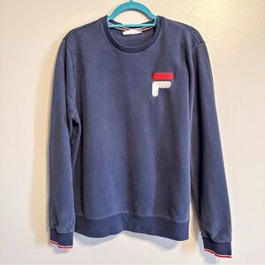 FILA Navy Logo Crewneck Sweatshirt Size L Unisex